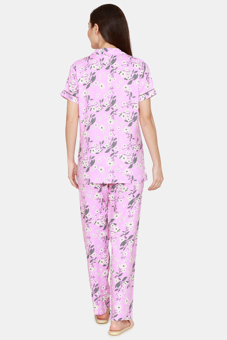 Coucou Woven Printed Pyjama Set - Pink Lady — image 3